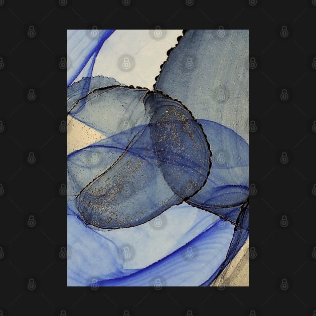 Blue, Grey and Black Abstract Art by MyAbstractInk