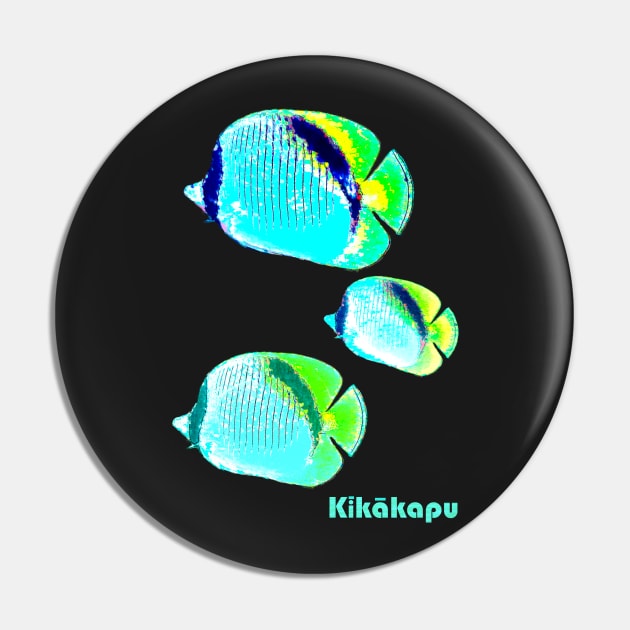 Kikakapu - Tropical Butterflyfish - Hawaiian Fish Pin by Organicgal Graphics