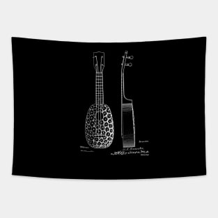 Ukelele Vintage Patent Drawing Tapestry