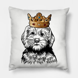 Goldendoodle Dog King Queen Wearing Crown Pillow