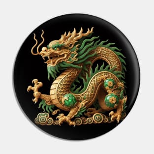 zodiac wood green jade dragon ecopop asian beast kaiju art Pin