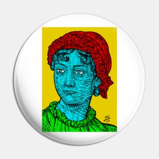 JANE AUSTEN ink and acrylic portrait .2 Pin