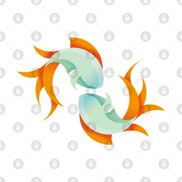 pisces fish zodiac sign gift fishing ocean by MrTeee