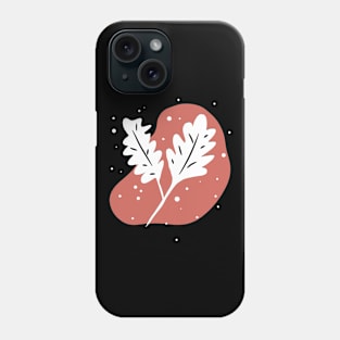 Leaves decoration. Triangles. pink. white. grey. T-Shirt Phone Case