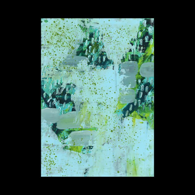 Art Acrylic artwork abstract turquoise Lime by malamaya