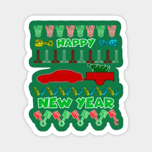 Merry chrismas, car guy, car enthusiast merry chrismas, happy new year Magnet