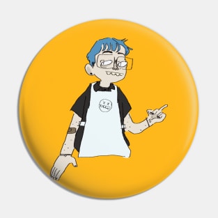 blue hair with an apron Pin