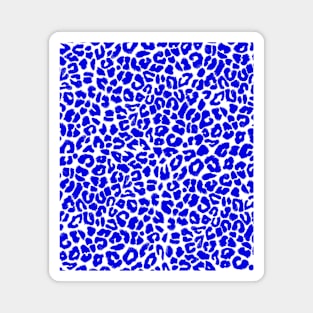 Cobalt Blue Leopard Print Magnet