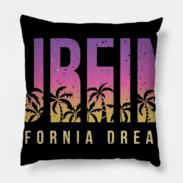 Surfing california dreaming Pillow by ArtStyleAlice