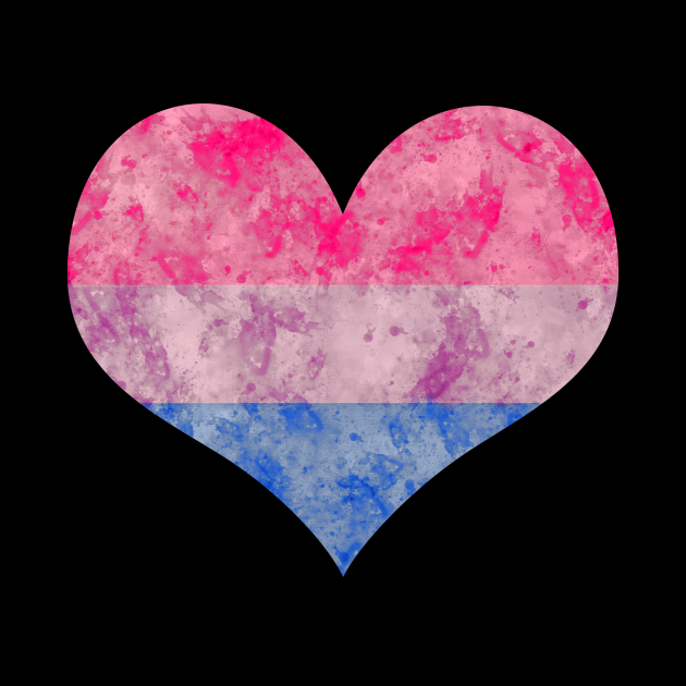 Bi Pride Heart - Watercolor - Bisexual - Pin | TeePublic
