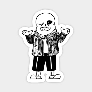 Sans Undertale Simple Black and White Design Magnet