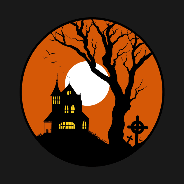 Haunted House Silhouette by Cadva