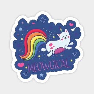 Meowgical Magical Rainbow Kitty Cat Unicorn 1 Magnet