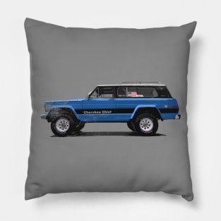 FSJ Beach Truck - Blue, Weathered Pillow