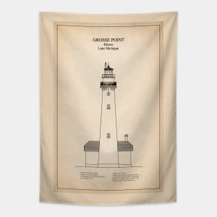 Grosse Point Lighthouse - Illinois - SD Tapestry