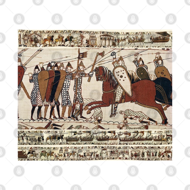 THE BAYEUX TAPESTRY ,BATTLE OF HASTINGS ,NORMAN KNIGHTS COMBATTING HORSEBACK by BulganLumini