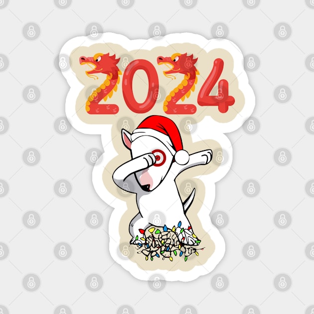 Happy New Year 2024 Christmas Dog Bullseye Happy New Year 2024