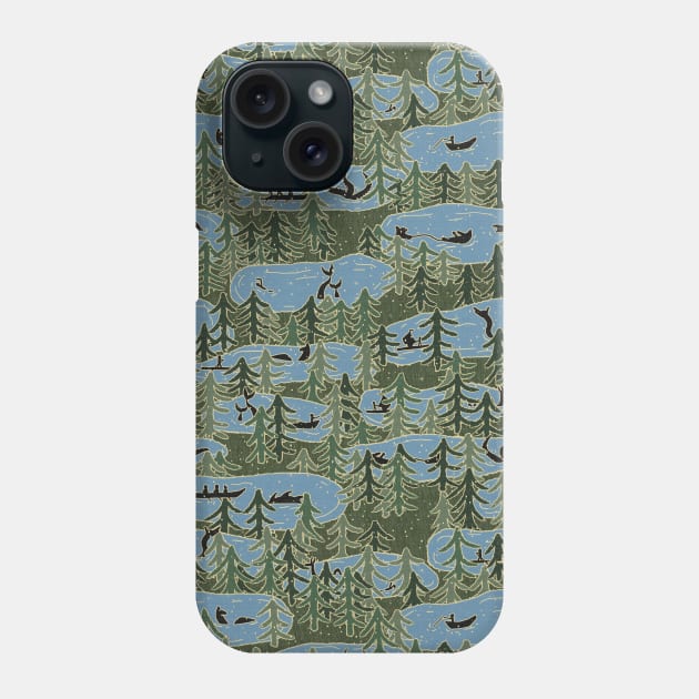 Lake Monster Cryptids - Linen Textured Finish Phone Case by GenAumonier