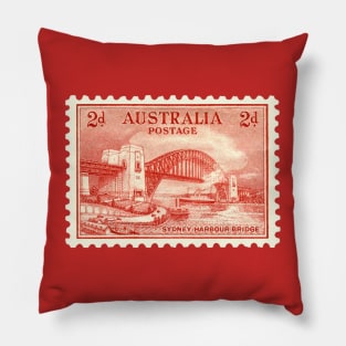 Sydney Harbour Bridge Postage Stamp Pillow