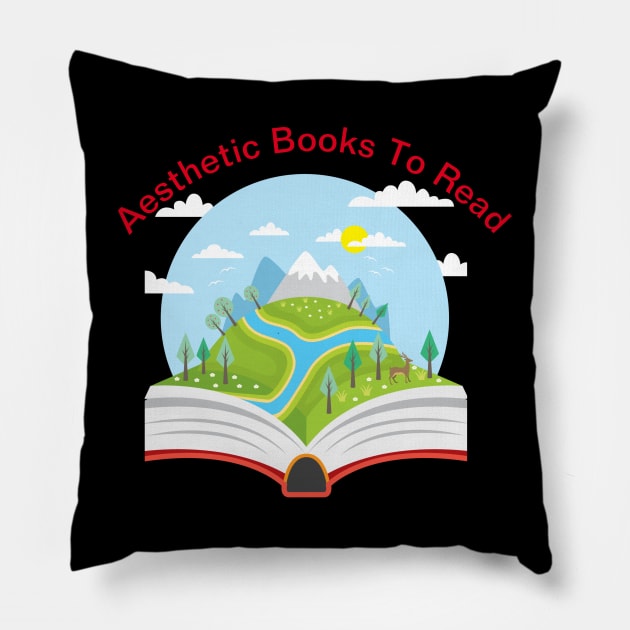 Aesthetic Books To Read Pillow by Roseyasmine