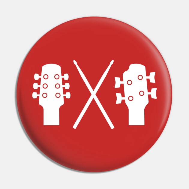 Guitar Drumsticks Bass (white) Pin by schlag.art