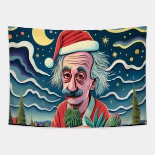 Albert Einstein Physical Genius Suculents Lovers Merry Christmas Tapestry