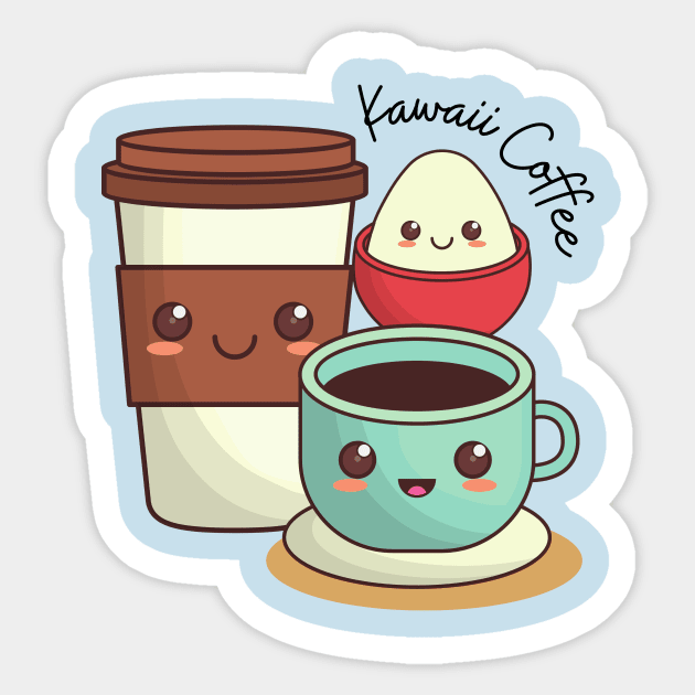 Kawaii Coffee Cup Sticker