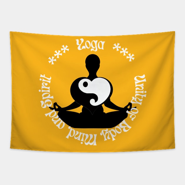 Yoga: Unity of Body, Mind, and Spirit Tapestry by FehuMarcinArt