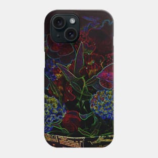 Black Panther Art - Flower Bouquet with Glowing Edges 3 Phone Case