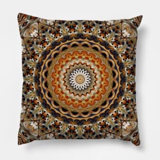 Flower Of Life Mandala (Hickory) Pillow