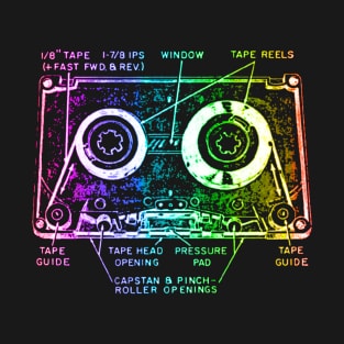 Rainbow Cassette Tape Diagram T-Shirt