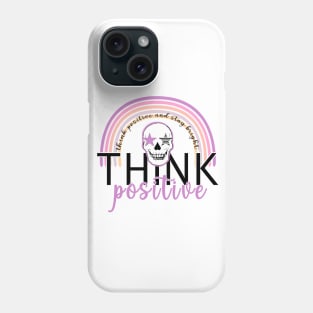 Positive thinking preppy rainbow and skull design Phone Case