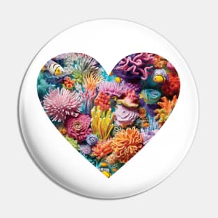 Coral Reef Heart Pin