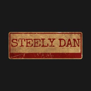 Aliska text red gold retro Steely Dan T-Shirt