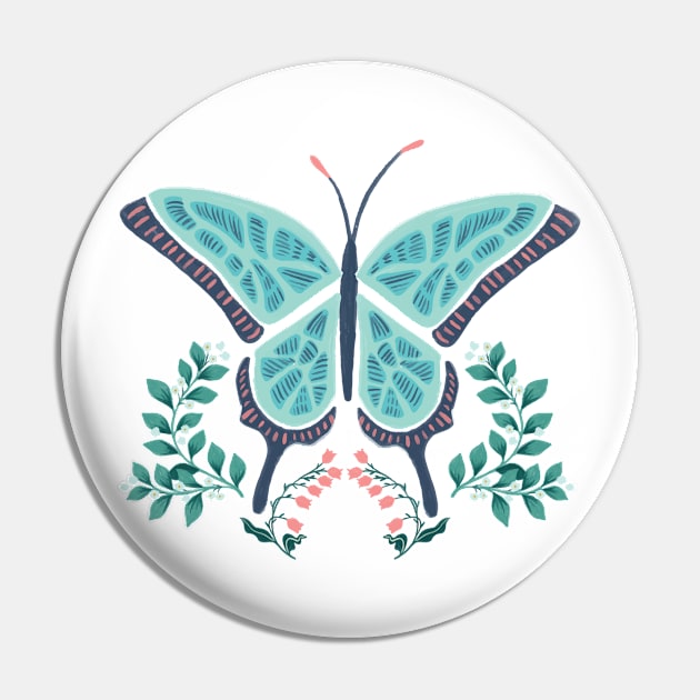 Blue Butterfly Pin by YuanXuDesign