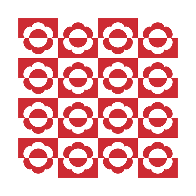 Mayapple Checkerboard Red by Cascade Patterns
