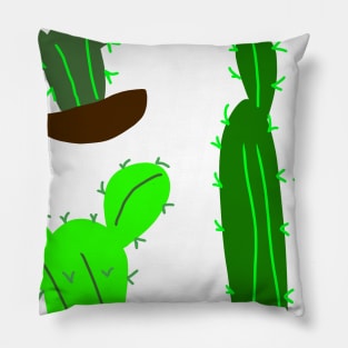 green cactus tree design art Pillow