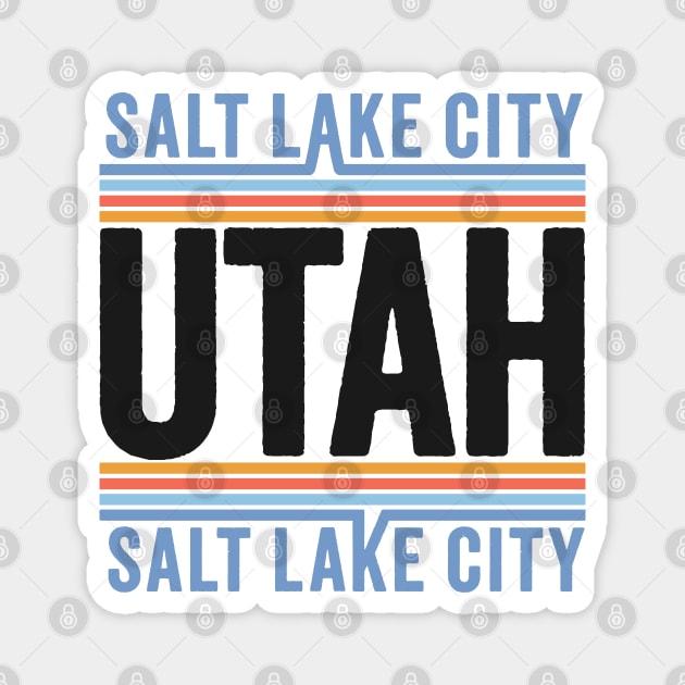 Salt Lake City Utah: Vibrant Retro Artistic Design Magnet by TwistedCharm