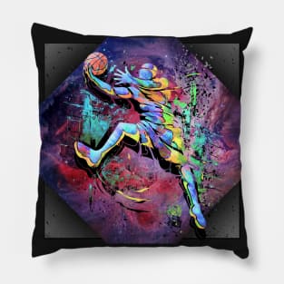  Basketball player - basketball - space - nebula Pillow