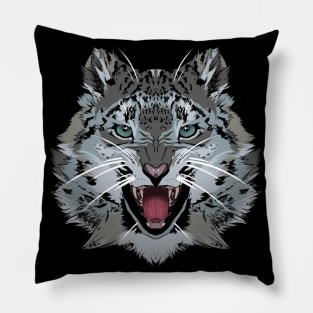 illustrated SNOW LEOPARD PRIDE series (NO TRIM) Pillow