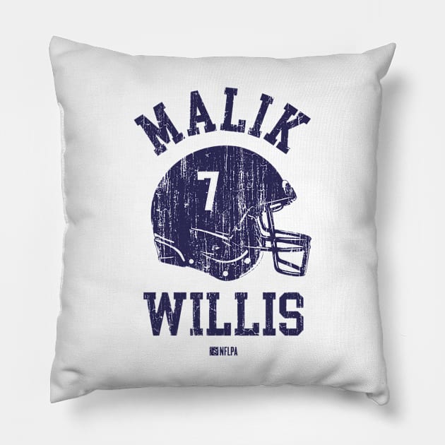 Malik Willis Tennessee Helmet Font Pillow by TodosRigatSot