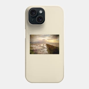 Artistic Stormy weather at Tynemouth Pier Phone Case