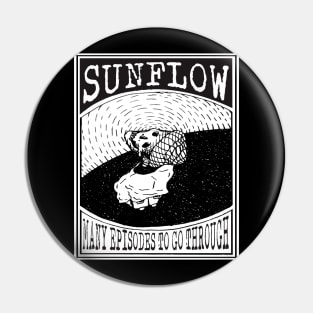 sunflow illustration skull Pin