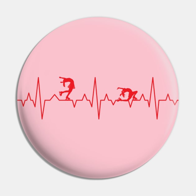 Love Figure Skating EKG Pin by EliseDesigns