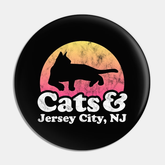 Cats and Jersey City Gift for Men, Women, Kids Pin by JKFDesigns