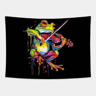 Frog Playing Violin Tapestry