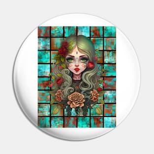 Copper Patina Boho Gothic Girl 8 Pin