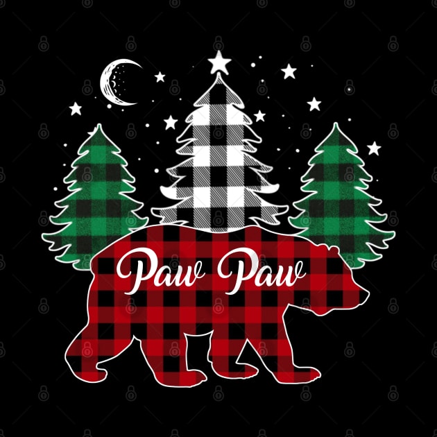 Paw Paw Bear Buffalo Red Plaid Matching Family Christmas by Marang