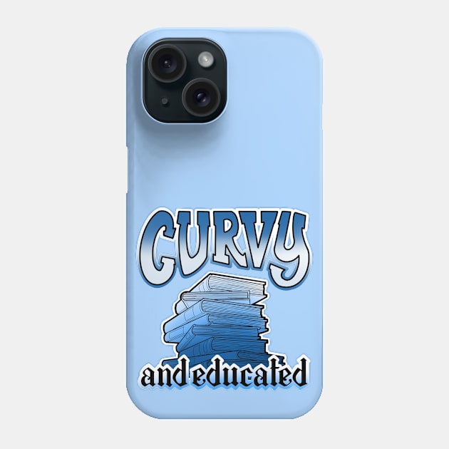 Curvy and educated, stack of blue books Phone Case by weilertsen