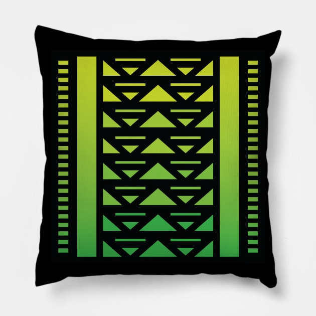 “Dimensional Flow” - V.6 Green - (Geometric Art) (Dimensions) - Doc Labs Pillow by Doc Labs